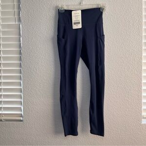 New w/tag Pureluxe Fabletics Oasis High Waisted Pocket 7/8 Navy Blue XS leggings